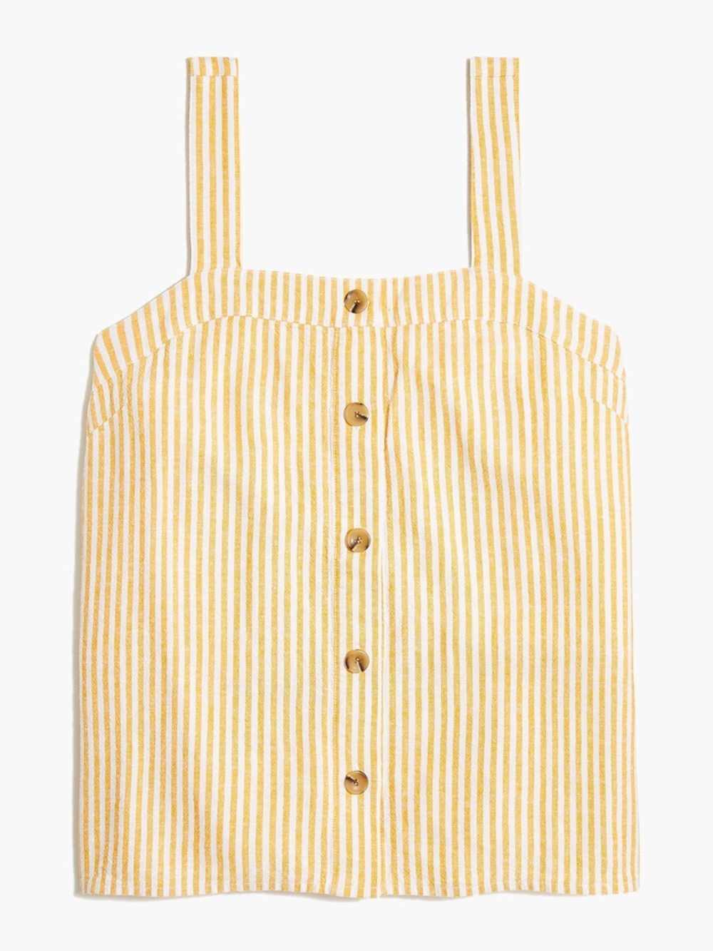 J. Crew Factory Yellow and White Striped Button Tank